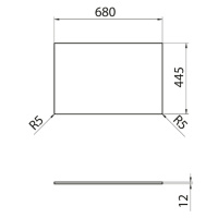 Sapho Deska Rockstone 680x12x440mm, bílá mat DTR68-0101