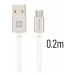 Datový kabel Swissten Textile USB/MicroUSB, 0,2m, stříbrný