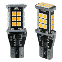 Auto LED žárovka T15 W16W 24 SMD 2835 CANBUS ORANŽOVÁ