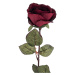 Umělá květina Růže velkokvětá 72 cm, vínová