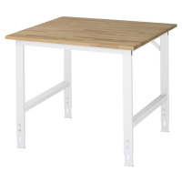 RAU Pracovní stůl, výškově přestavitelný, 760 - 1080 mm, masivní buková deska, š x h 1000 x 1000