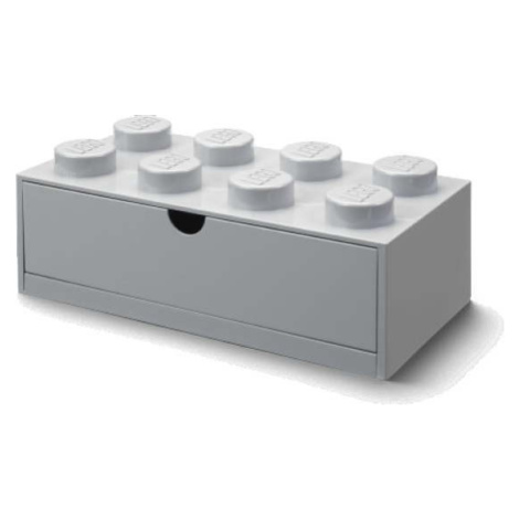Šedý stolní box se zásuvkou LEGO® Brick, 31,6 x 11,3 cm