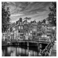 Fotografie AMSTERDAM Idyllic impression from Singel | Monochrome, Melanie Viola, 40 × 40 cm