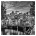 Fotografie AMSTERDAM Idyllic impression from Singel | Monochrome, Melanie Viola, (40 x 40 cm)