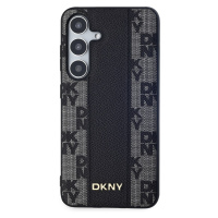 Zadní kryt DKNY PU Leather Checkered Pattern MagSafe pro Samsung Galaxy S24+, černá