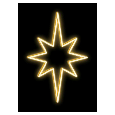 DecoLED LED světelná hvězda na vrchol stromu, 35 x 50 cm, teple bílá