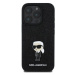 Karl Lagerfeld Fixed Glitter Metal Ikonik Zadní Kryt pro iPhone 16 Pro Black