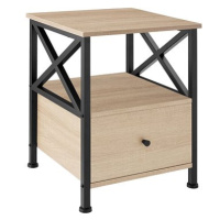 TecTake Noční stolek Falkirk 40 × 41,5 × 55,5 cm - Industrial světlé dřevo, dub Sonoma