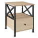 TecTake Noční stolek Falkirk 40 × 41,5 × 55,5 cm - Industrial světlé dřevo, dub Sonoma