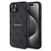 Guess PU Leather 4G Colored Ring MagSafe kryt iPhone 15 Plus černý