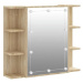 SHUMEE Zrcadlová skříňka s LED, dub sonoma, 70 × 16,5 × 60 cm