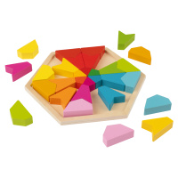 Playtive Dřevěné duhové puzzle Montessori (Barevné puzzle)