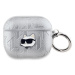 Karl Lagerfeld PU Embossed Choupette Head Pouzdro pro AirPods 3 Silver