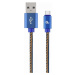 GEMBIRD Kabel USB 2.0 AM na Type-C kabel (AM/CM), 2m, opletený, jeans, blister, PREMIUM QUALITY