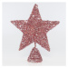 Eurolamp Růžová vánoční hvězda na strom s flitry, 25,4 cm, 1 ks