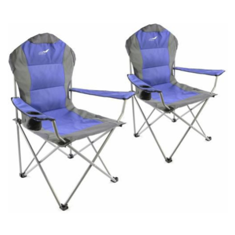 Divero Deluxe 35955 Set skládací kempingová rybářská židle 2 kusy - modro/šedá
