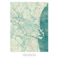 Mapa Valencia, Hubert Roguski, 30 × 40 cm