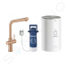 Grohe 30327DL1 - Dřezová baterie Duo s ohřevem vody a filtrací, zásobník M, kartáčovaný Warm Sun