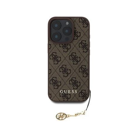 Guess 4G Charm Zadní Kryt pro iPhone 16 Pro Brown