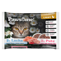 Pawsome Adult Light 8 x 85 g - výhodné balení - krůta & losos