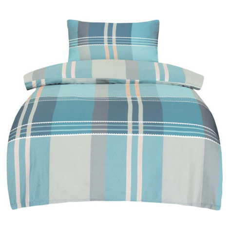 Modré povlečení na jednolůžko z bavlněného saténu 140x200 cm Monty – My House