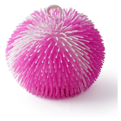 Mac Toys SPORTO Střapatý duhový míč se světlem - růžovo bílý