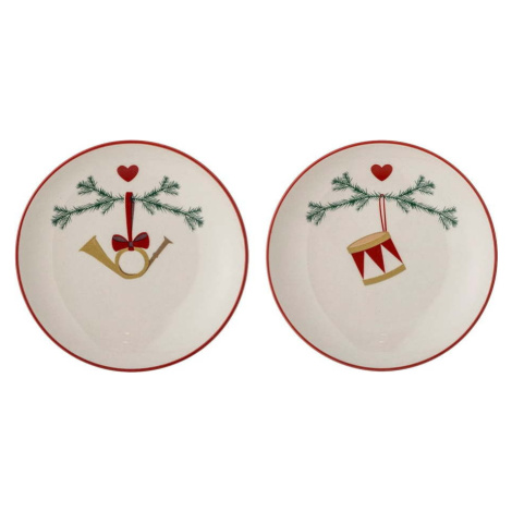 Bílé dezertní talíře s vánočním motivem z kameniny v sadě 2 ks ø 16 cm Yule – Bloomingville