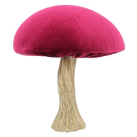 Dekoria Dekorace Velvet Mushroom 17 cm ruby, 16x17 cm