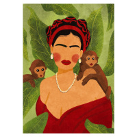 Ilustrace Frida and Monkeys, Raissa Oltmanns, (30 x 40 cm)
