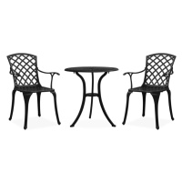 vidaXL 3dílný bistro set litý hliník černý