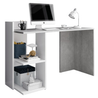 PC stůl ANDREO, beton/bílý mat