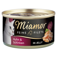 Miamor Feine Filets v želé kuřecí a šunka, 100g plechovka 24 × 100 g