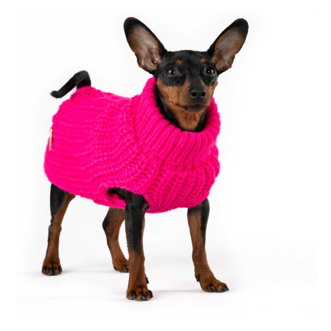 Ručně pletený svetr pro psy Paikka - růžový Velikost: 40