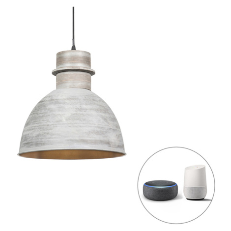 Inteligentní závěsná lampa šedá 30 cm včetně světelného zdroje WiFi A60 - Dory QAZQA