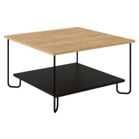 Konferenční stolek s deskou v dubovém dekoru v černo-přírodní barvě 80x80 cm Tonka – Marckeric
