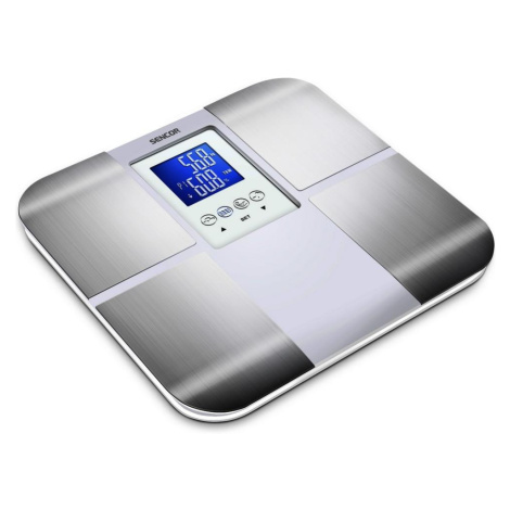 Sencor Sencor - Chytrá osobní fitness váha s LCD displejem 2xCR2032 nerez/bílá