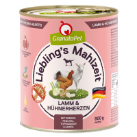 GranataPet Liebling's Mahlzeit 6 x 800 g - Jehněčí a kuřecí srdce