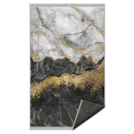 Černo-bílý pratelný koberec běhoun 80x200 cm – Mila Home