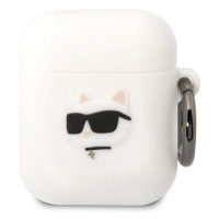 Karl Lagerfeld 3D Logo NFT Choupette Head Silikonové Pouzdro pro Airpods 1/2 White