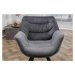 LuxD Designová otočná židle Kiara šedý samet
