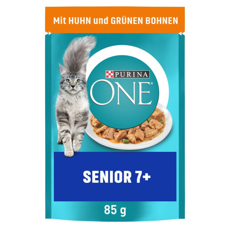 PURINA ONE SENIOR 7+ krmivo pro kočky v kapsičce s omáčkou s kuřetem 24 × 85 g