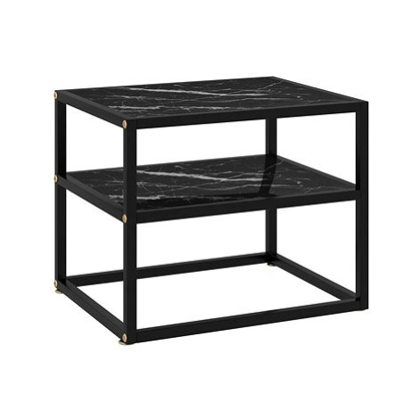 Konzolový stolek černý 50x40x40 cm tvrzené sklo 322854