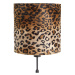 Stolní lampa černý sametový odstín leopardí design 25 cm - Parte