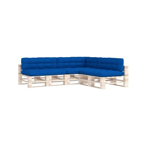 SHUMEE Podušky na pohovku z palet 7 ks, 12 × 80 × 120 cm, královská modrá