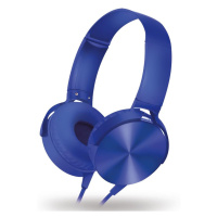 Drátová sluchátka s mikrofonem modrá