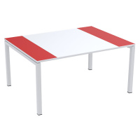 Paperflow Konferenční stůl easyDesk®, v x š x h 750 x 1500 x 1160 mm, bílá/červená