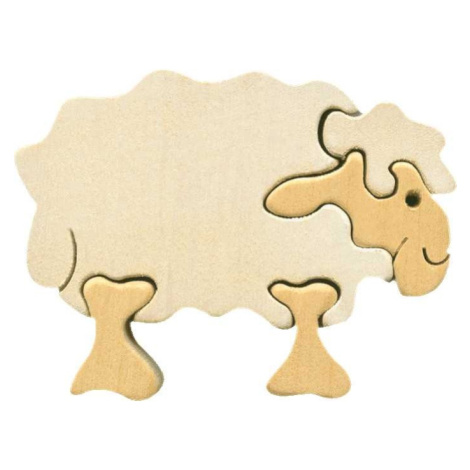 Fauna Dřevěné vkládací puzzle z masivu Malá ovečka bílá
