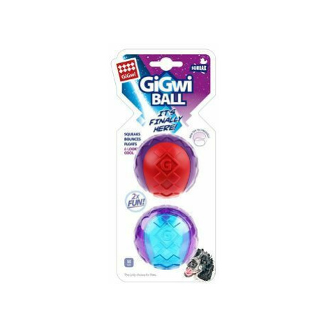 Hračka pes GiGwi Ball míček M, 2ks/ karta, pískající