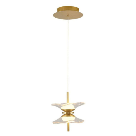 LED Lustr na lanku BUTTERFLY 2xLED/5W/230V 3000K zlatá 414LRC1357
