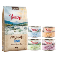 Purizon granule 6,5 kg + Purizon konzervy 6 x 200 g zdarma - Sterilised Adult s rybou – bez obil